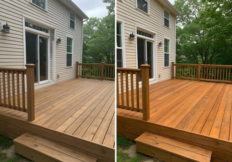 Home 29 Before and after deck painting and sealing project in Watertown CT